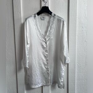 Valentino Intimo Vintage White Night Gown Sleep Shirt - large
